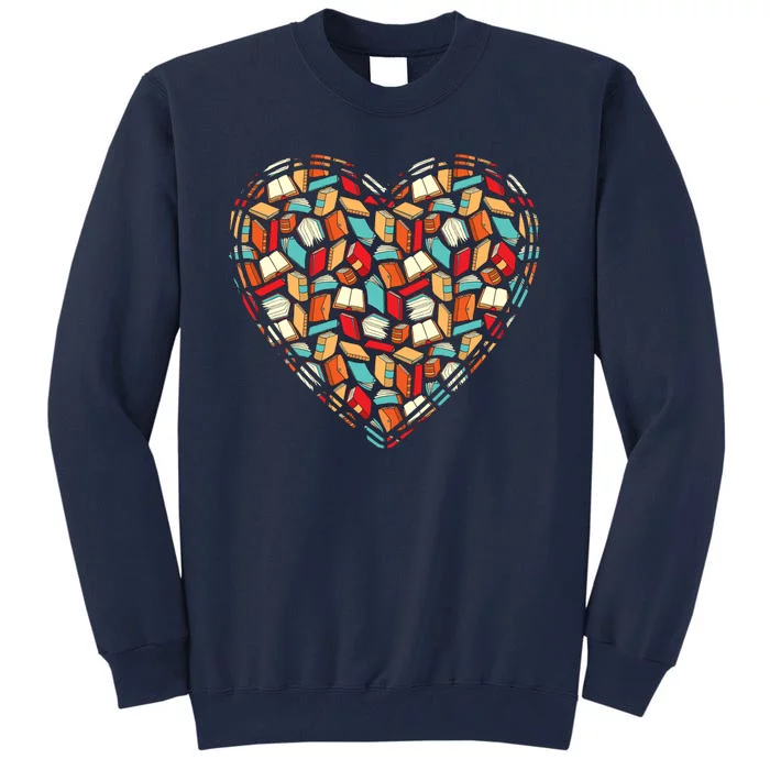 Cute Book Lover Reading Fan Heart Tall Sweatshirt