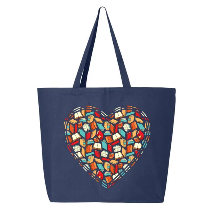 Cute Book Lover Reading Fan Heart 25L Jumbo Tote