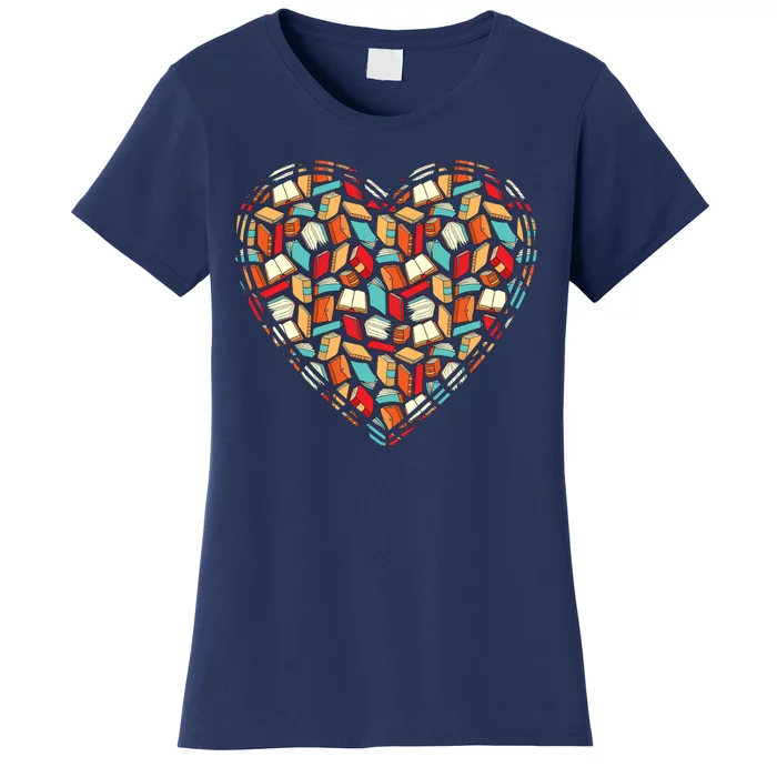 Cute Book Lover Reading Fan Heart Women's T-Shirt