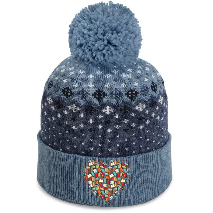 Cute Book Lover Reading Fan Heart The Baniff Cuffed Pom Beanie