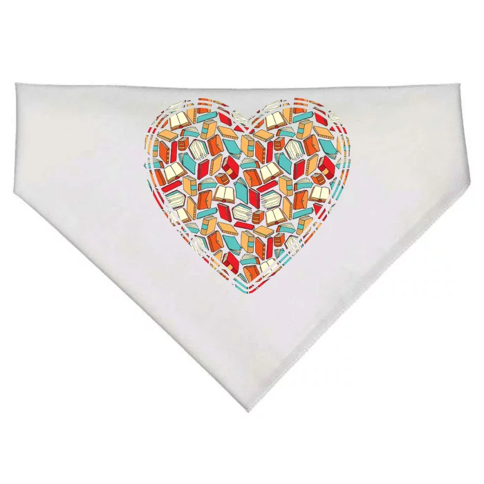 Cute Book Lover Reading Fan Heart USA-Made Doggie Bandana