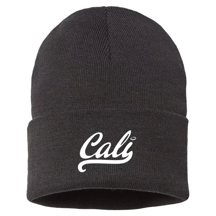 Cali Black Logo Sustainable Knit Beanie