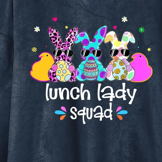 Cute Bunnies Lunch Lady Squad Bunny Happy Easter Hooded Wearable Blanket