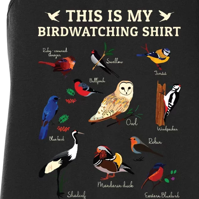 Cool Bird Lover Birdwatching Present Birdwatcher Birder Gift Women's Racerback Tank