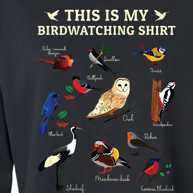 Cool Bird Lover Birdwatching Present Birdwatcher Birder Gift Cropped Pullover Crew