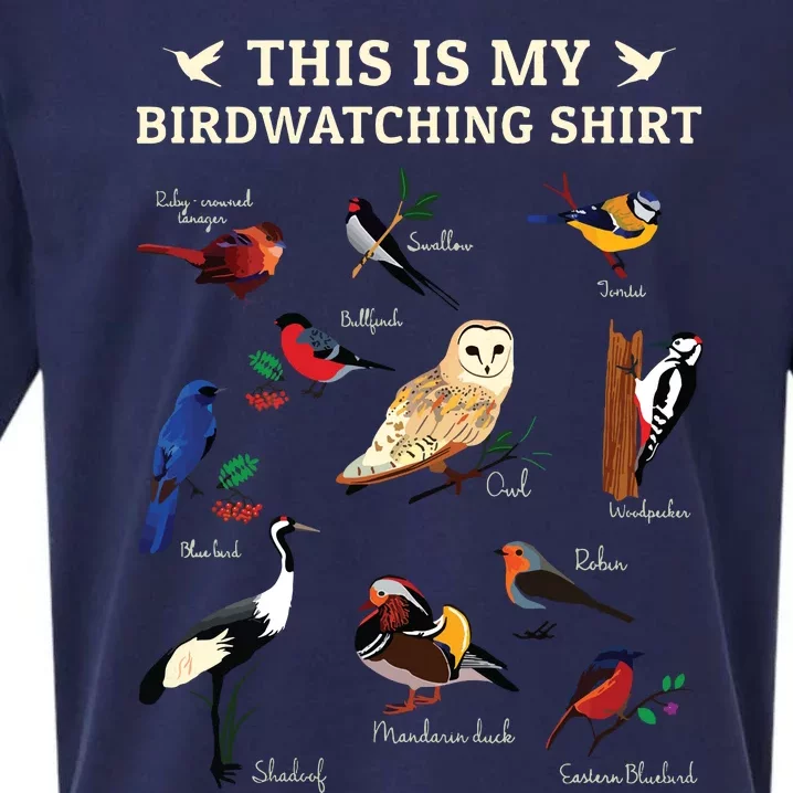 Cool Bird Lover Birdwatching Present Birdwatcher Birder Gift Sueded Cloud Jersey T-Shirt