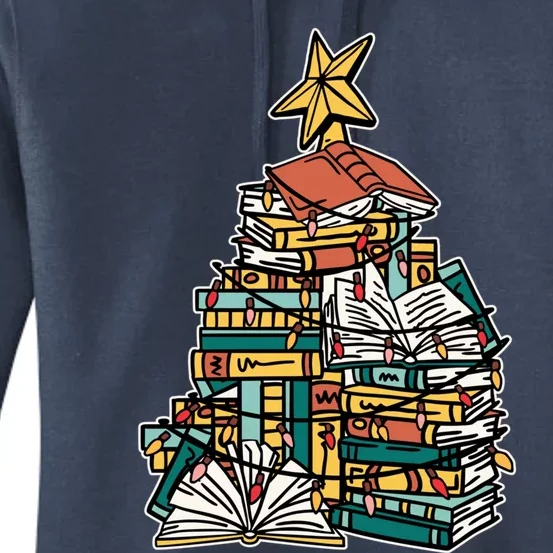 Christmas Book Lover Xmas Tree Reading Nerd Gift Women's Pullover Hoodie