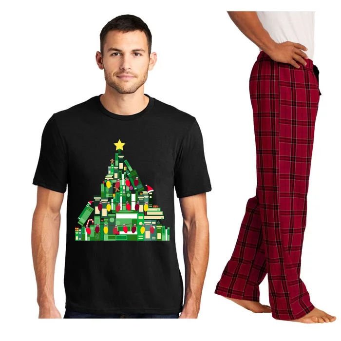 Christmas Book Lover Xmas Tree Reading Nerd Great Gift Pajama Set