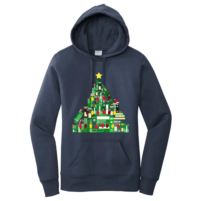 Christmas Book Lover Xmas Tree Reading Nerd Great Gift Women's Pullover Hoodie