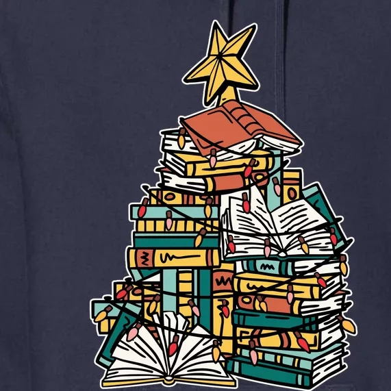 Christmas Book Lover Xmas Tree Reading Nerd Premium Hoodie