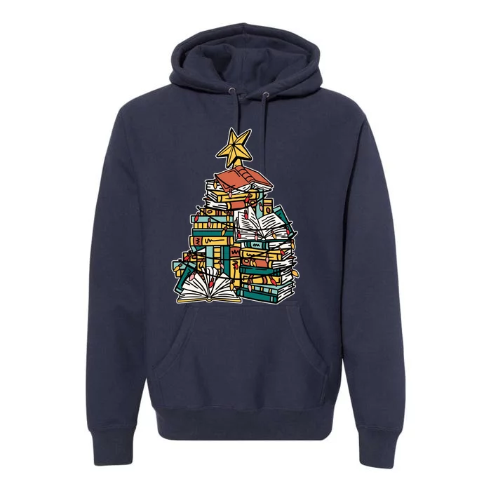 Christmas Book Lover Xmas Tree Reading Nerd Premium Hoodie