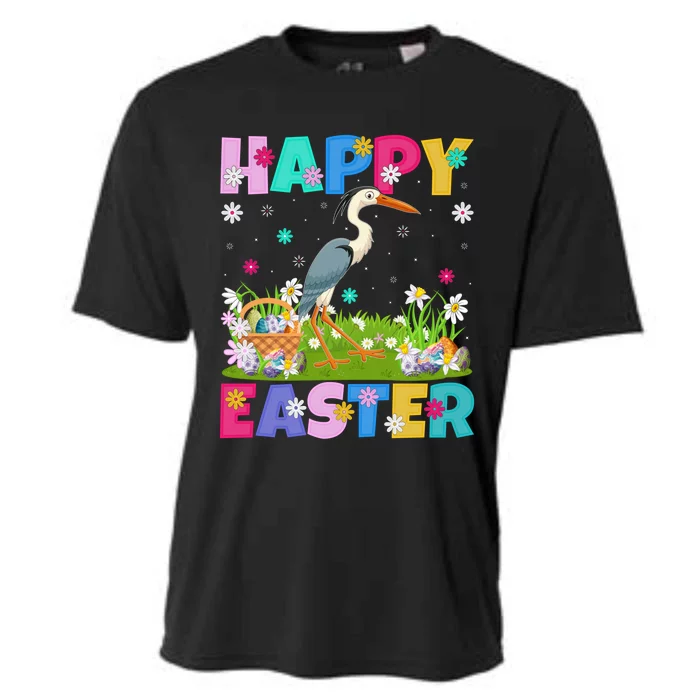 Crane Bird Lover Happy Easter Bunny Crane Easter Sunday Gift Cooling Performance Crew T-Shirt