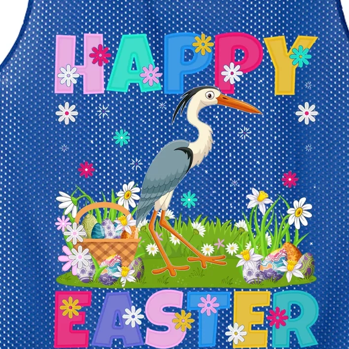 Crane Bird Lover Happy Easter Bunny Crane Easter Sunday Gift Mesh Reversible Basketball Jersey Tank