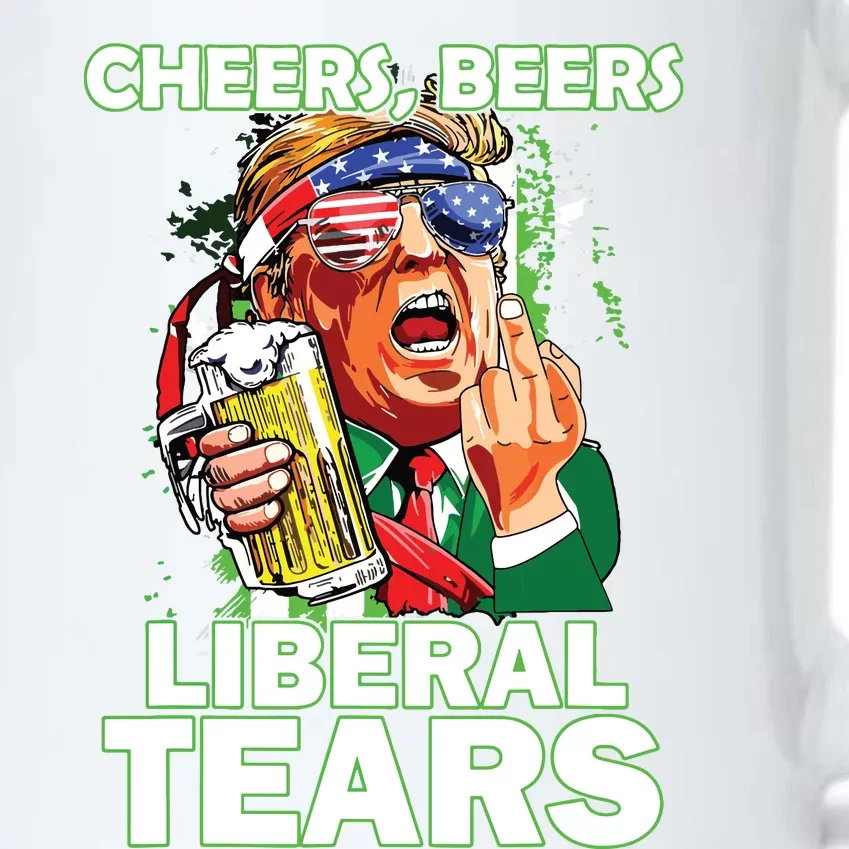 Cheers Beers Liberal Tears Trump Holding Beer Patricks Day Black Color Changing Mug