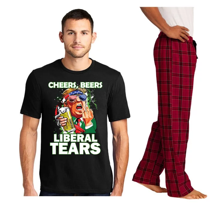 Cheers Beers Liberal Tears Trump Holding Beer Patricks Day Pajama Set