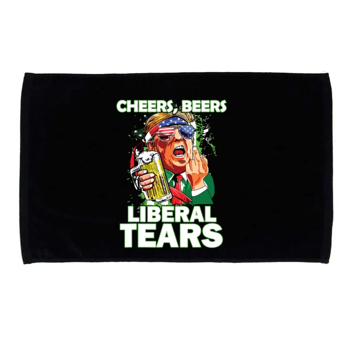 Cheers Beers Liberal Tears Trump Holding Beer Patricks Day Microfiber Hand Towel