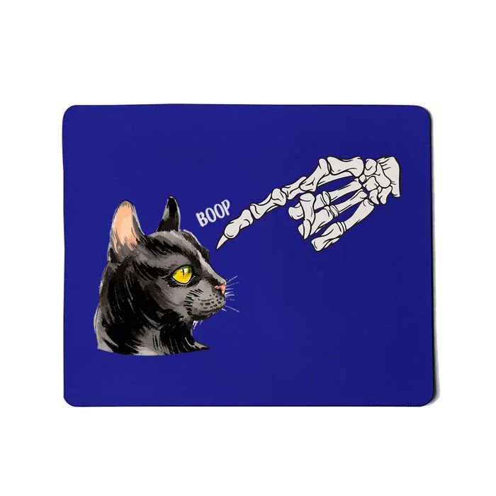 Cat Black Lover Skeleton Hand Boop Funny Halloween Kitten Gift Mousepad