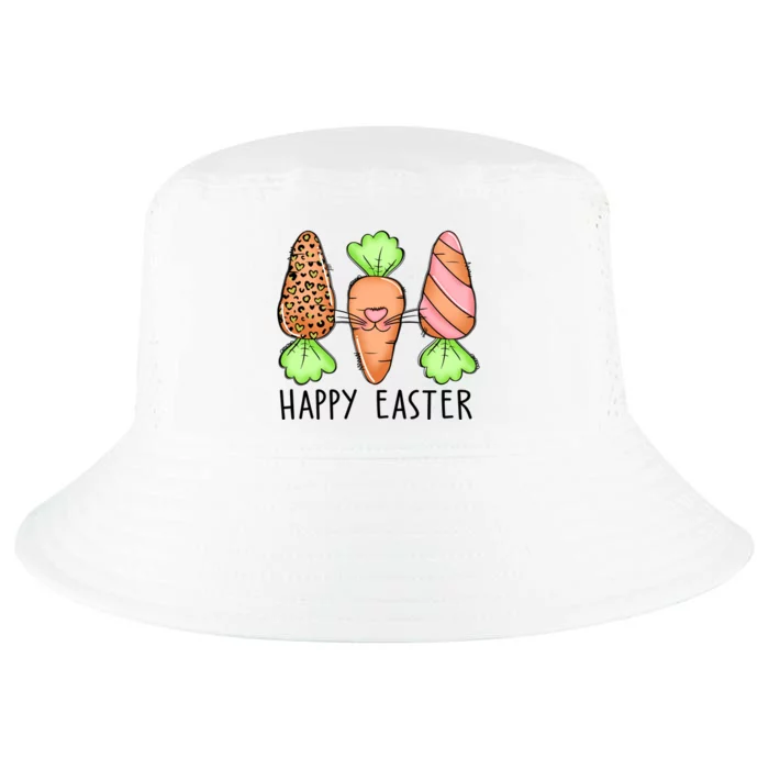 Cute Bunny Leopard Plaid Carrots Egg Hunting Happy Easter Day Cool Comfort Performance Bucket Hat