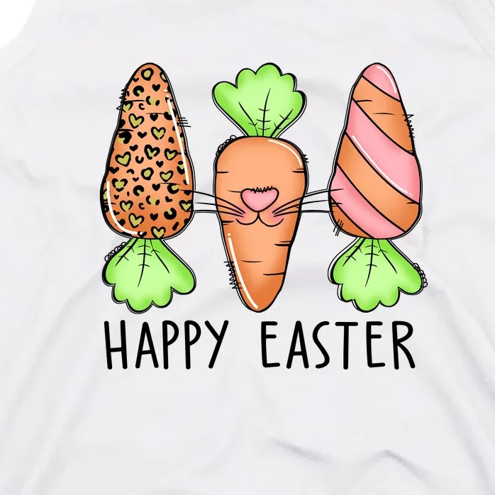 Cute Bunny Leopard Plaid Carrots Egg Hunting Happy Easter Day Tank Top