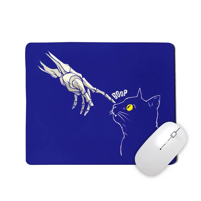 Cat Black Lover Skeleton Hand Boop Funny Halloween Meaningful Gift Mousepad