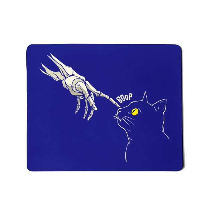 Cat Black Lover Skeleton Hand Boop Funny Halloween Meaningful Gift Mousepad