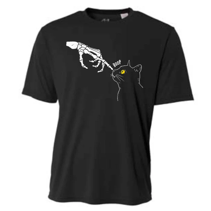 Cat Black Lover Skeleton Hand Boop Cooling Performance Crew T-Shirt