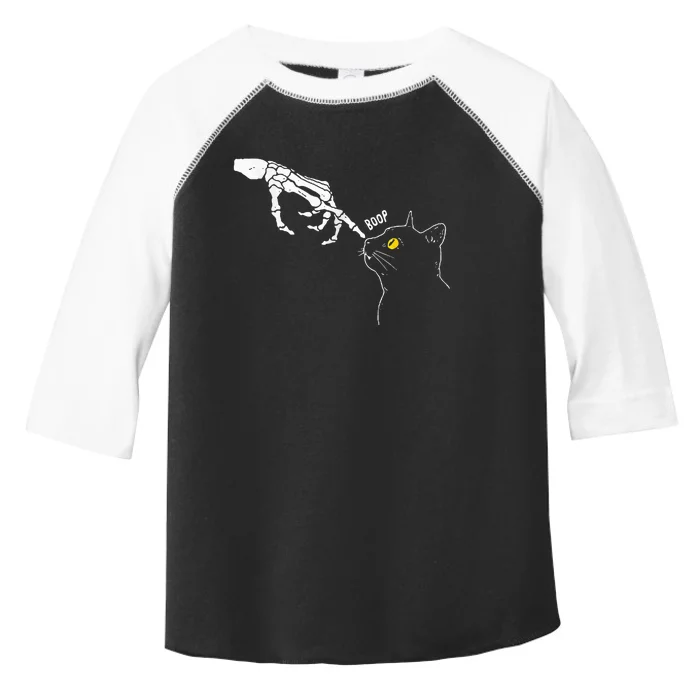 Cat Black Lover Skeleton Hand Boop Toddler Fine Jersey T-Shirt