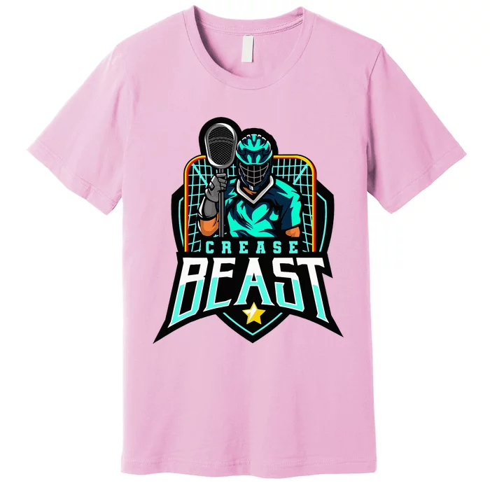 Crease Beast Lacrosse Goalkeeper For Lacrosse Goalie Premium T-Shirt