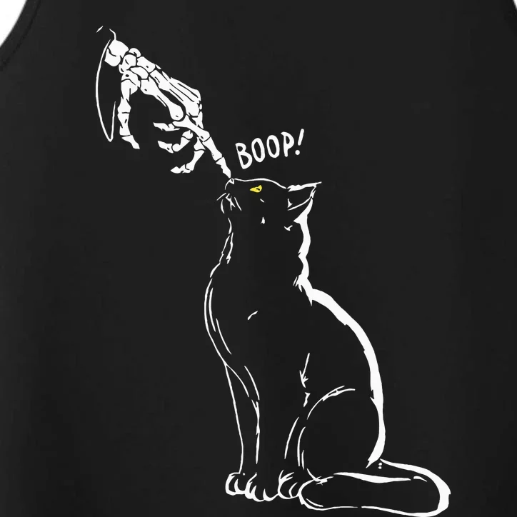 Cat Black Lover Skeleton Hand Boop Funny Halloween Performance Tank