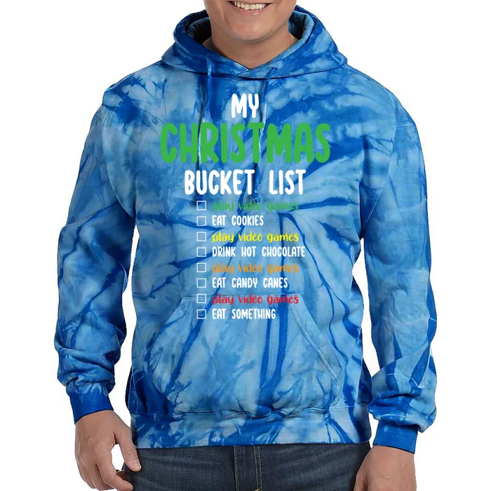 Christmas Bucket List Funny Video Game Pajamas For Gamers Meaningful Gift Tie Dye Hoodie