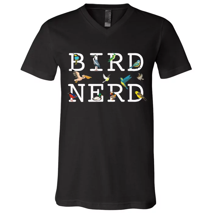 Cool Bird Lover Birdwatching Enthusiast V-Neck T-Shirt