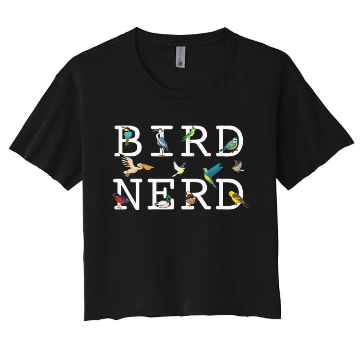 Cool Bird Lover Birdwatching Enthusiast Women's Crop Top Tee