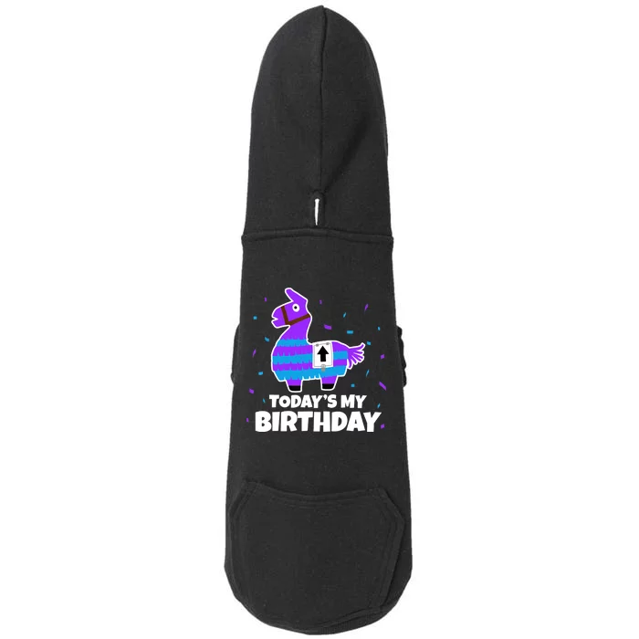 Cute Birthday Llama Funny Bday Animal Party Doggie 3-End Fleece Hoodie