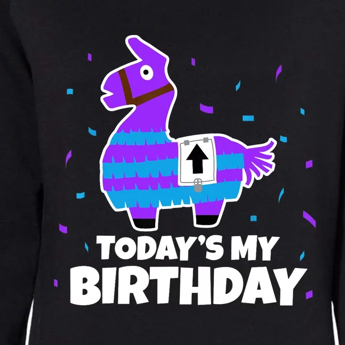 Cute Birthday Llama Funny Bday Animal Party Womens California Wash Sweatshirt