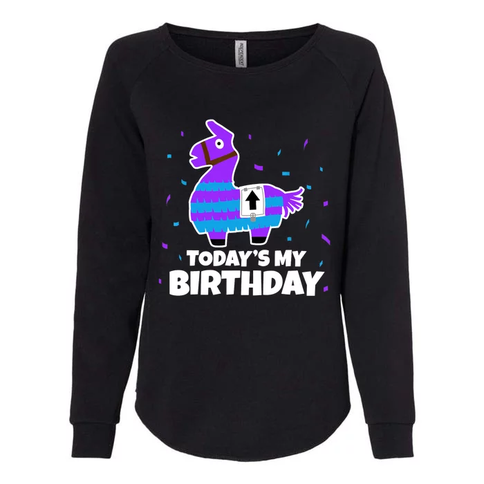 Cute Birthday Llama Funny Bday Animal Party Womens California Wash Sweatshirt