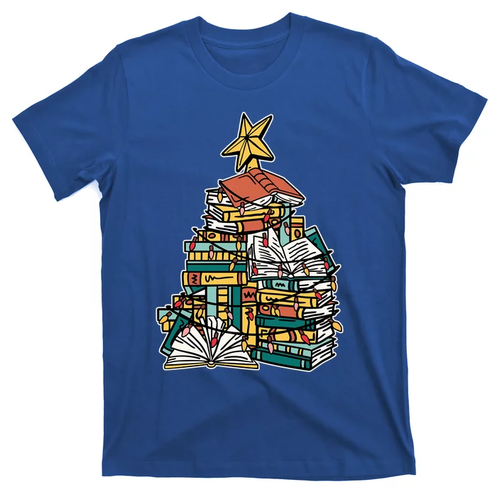 Christmas Book Lover Xmas Tree Reading Nerd Funny Gift T-Shirt