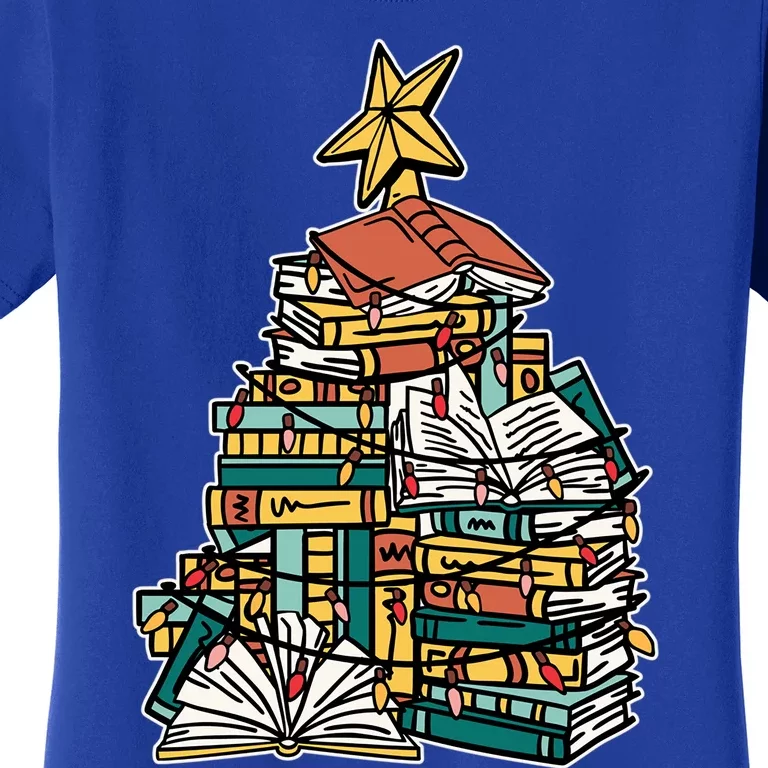 Christmas Book Lover Xmas Tree Reading Nerd Funny Gift Women's T-Shirt