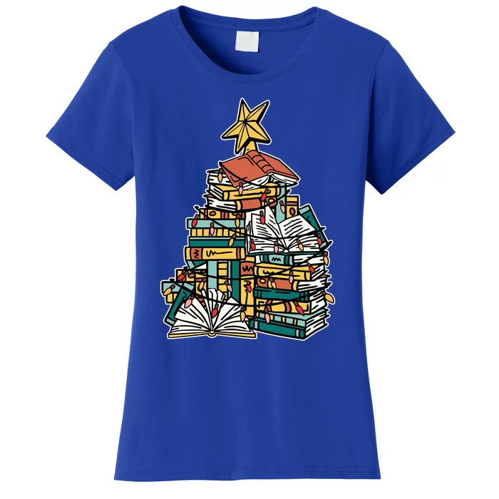 Christmas Book Lover Xmas Tree Reading Nerd Funny Gift Women's T-Shirt