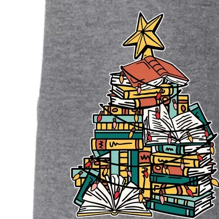 Christmas Book Lover Xmas Tree Reading Nerd Funny Gift Doggie 3-End Fleece Hoodie