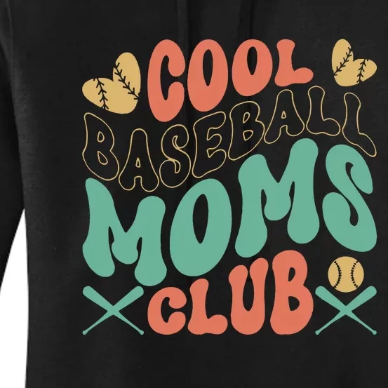 Cool Baseball Moms Club Game Day Baseball Cute Baseball Mama Baseball Women's Pullover Hoodie