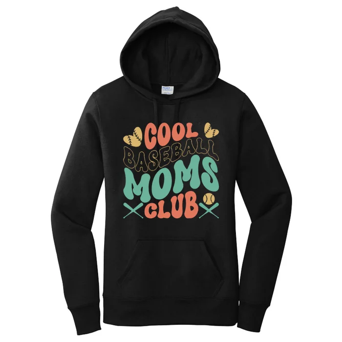 Cool Baseball Moms Club Game Day Baseball Cute Baseball Mama Baseball Women's Pullover Hoodie