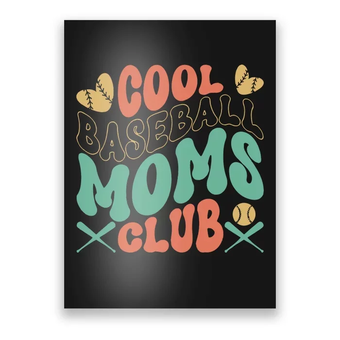 Cool Baseball Moms Club Game Day Baseball Cute Baseball Mama Baseball Poster