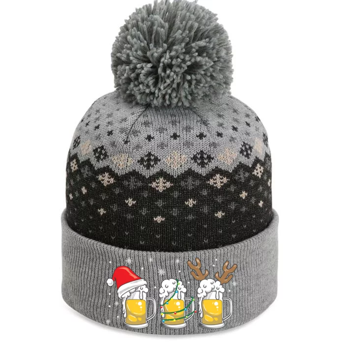 Christmas Beer Mugs Reinbeer Santa Hat Xmas Lights Costume Gift The Baniff Cuffed Pom Beanie