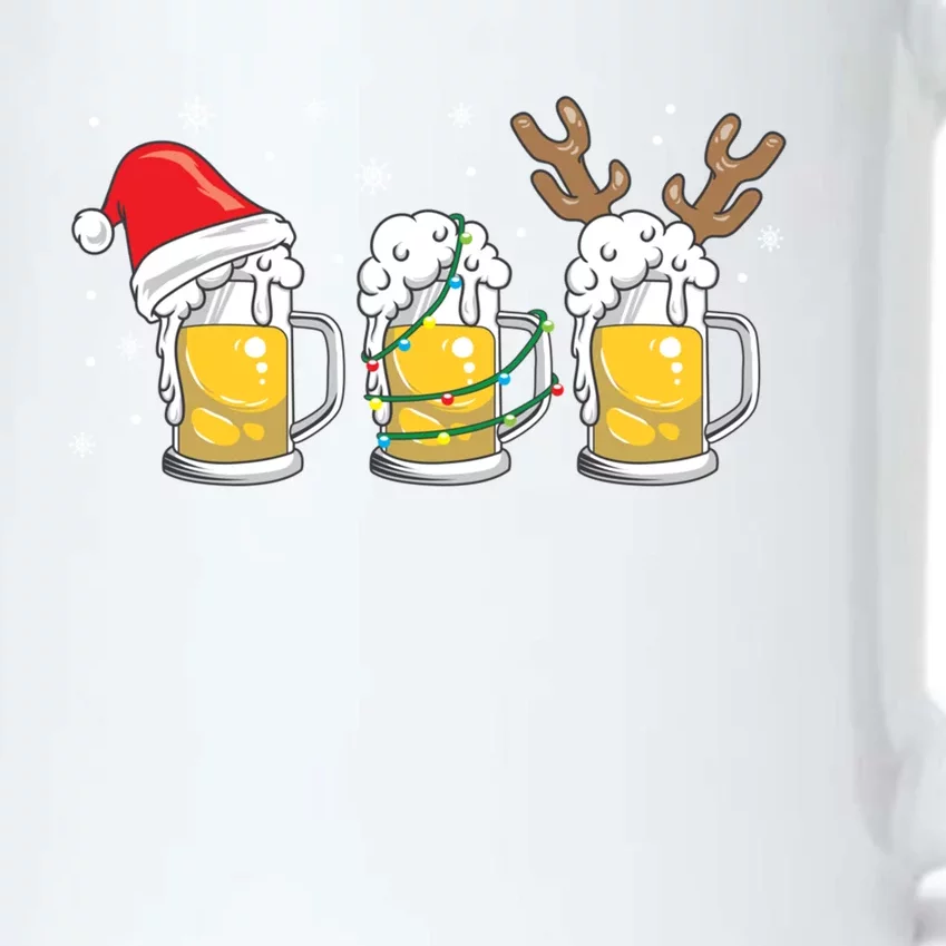 Christmas Beer Mugs Reinbeer Santa Hat Xmas Lights Costume Gift Black Color Changing Mug