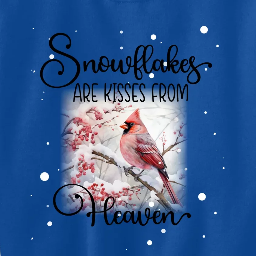 Cardinal Bird Memorial Snowflakes Are From Heaven Great Gift Kids Sweatshirt