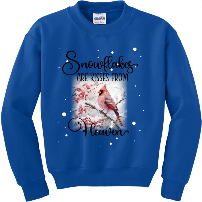 Cardinal Bird Memorial Snowflakes Are From Heaven Great Gift Kids Sweatshirt