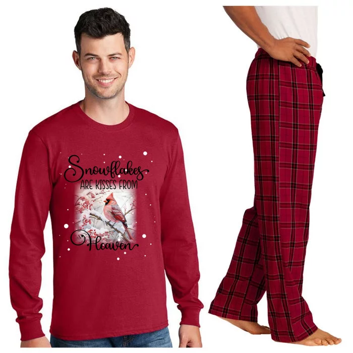 Cardinal Bird Memorial Snowflakes Are From Heaven Great Gift Long Sleeve Pajama Set