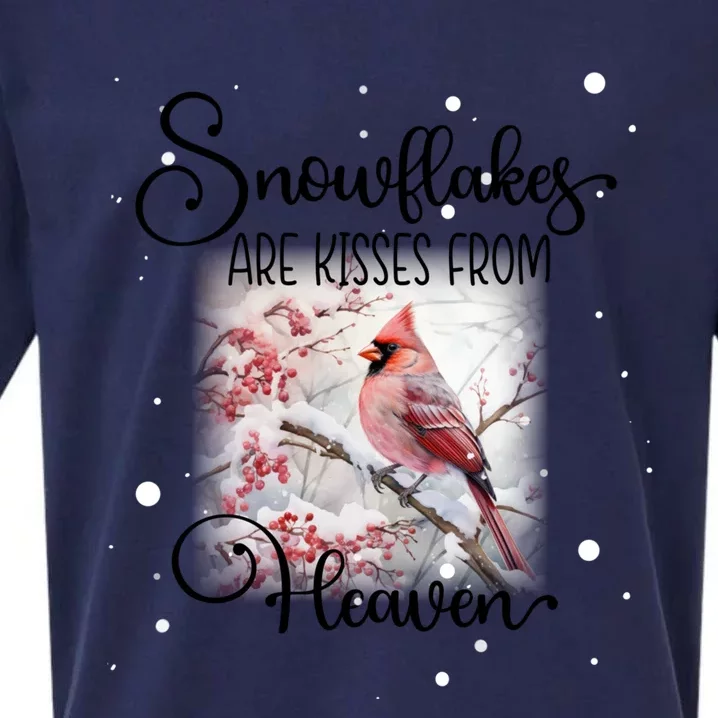 Cardinal Bird Memorial Snowflakes Are From Heaven Great Gift Sueded Cloud Jersey T-Shirt