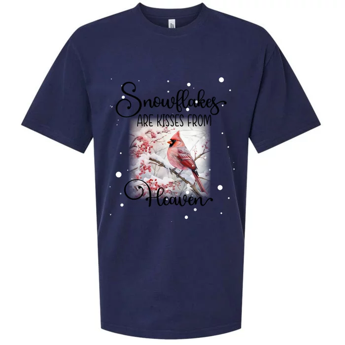 Cardinal Bird Memorial Snowflakes Are From Heaven Great Gift Sueded Cloud Jersey T-Shirt