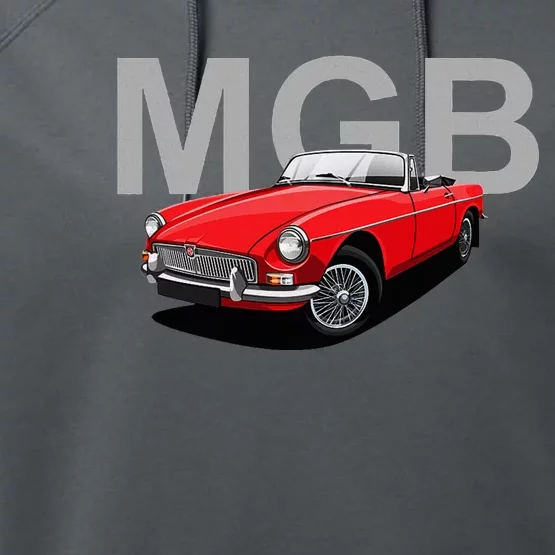 Classic British Mgb Sports Car Performance Fleece Hoodie